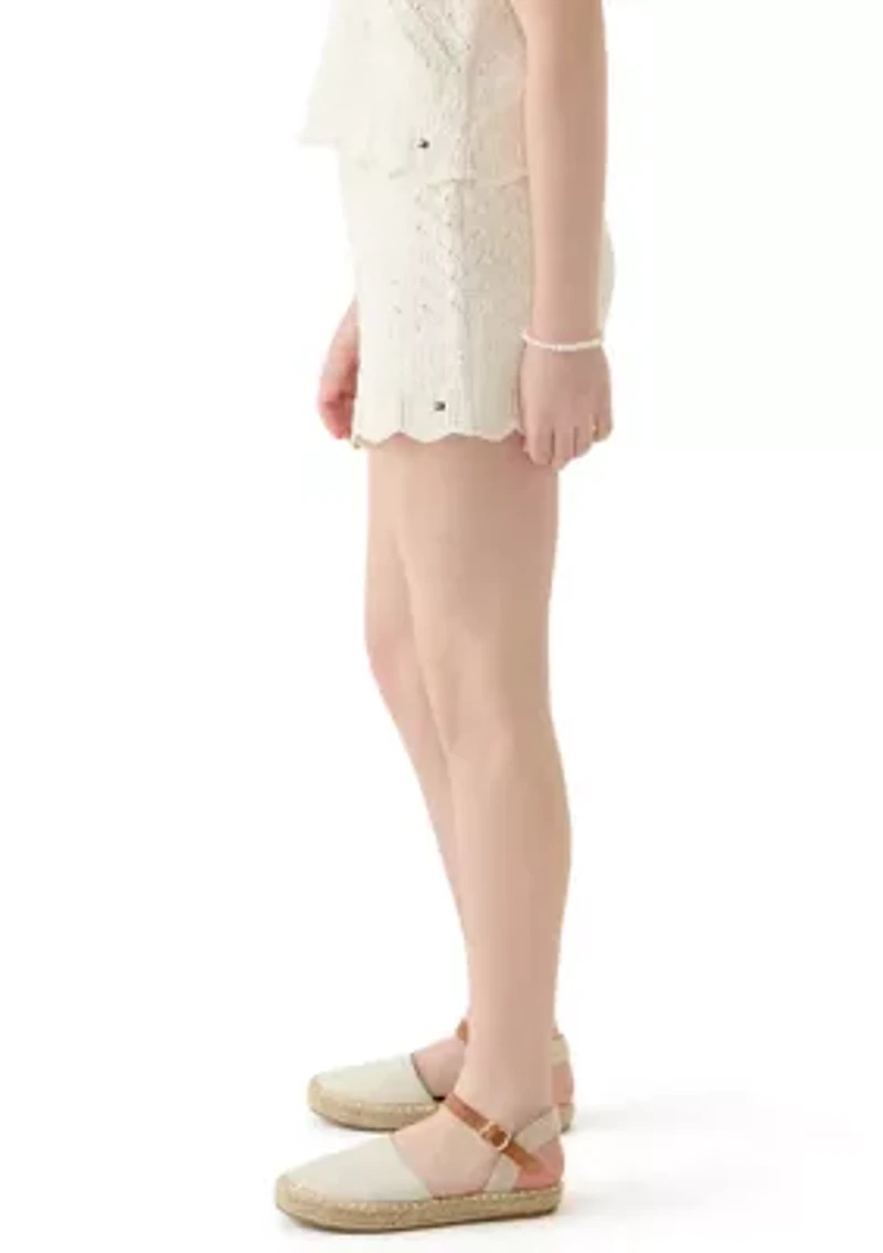 Girls 7-16 Crochet Sweater Shorts