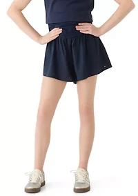Girls 7-16 Shirred Waist Shorts