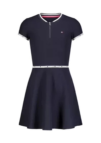 Girls 7-16 Taping 1/4 Zip Dress