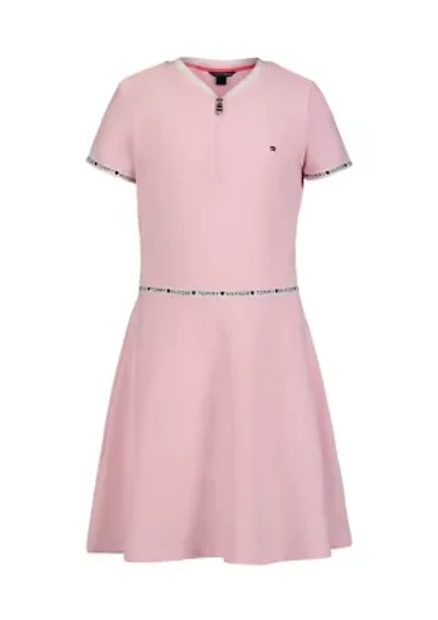 Girls 7-16 Taping 1/4 Zip Dress