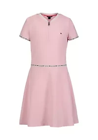 Girls 7-16 Taping 1/4 Zip Dress