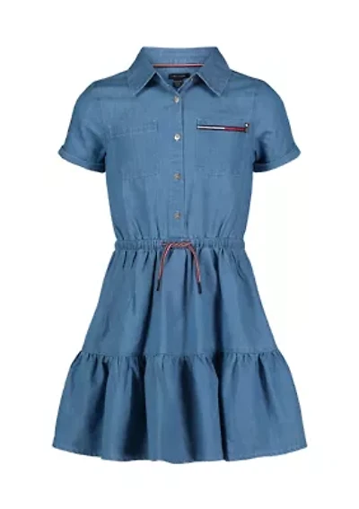 Girls 7-16 Denim Shirtdress