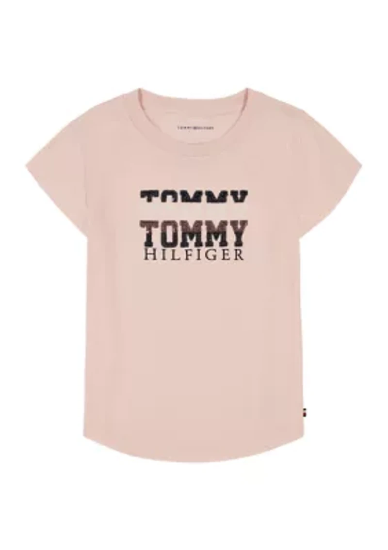 Girls 7-16 Global Stripe Sequin Graphic T-Shirt