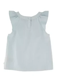 Girls 7-16 Short Sleeve Denim Top