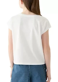 Girls 7-16 Arched Sequin Boxy Top
