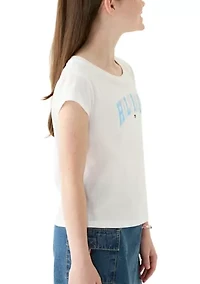 Girls 7-16 Arched Sequin Boxy Top