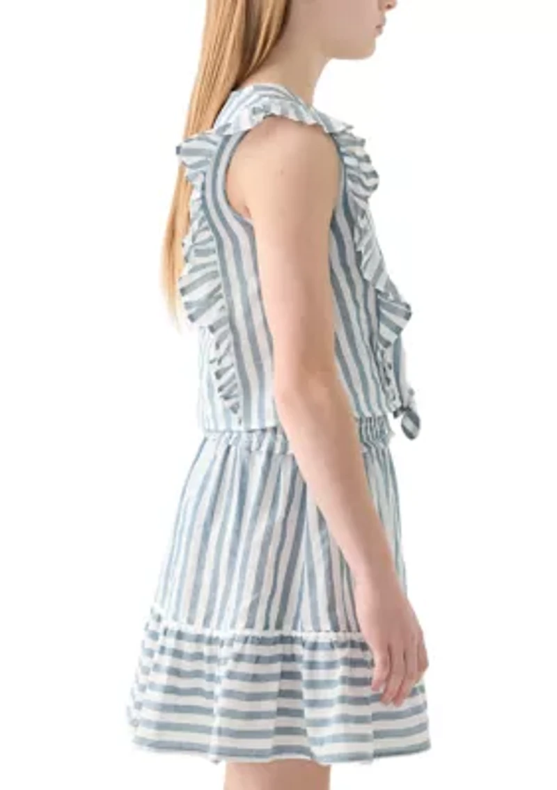 Girls 7-16 Yarn Dyed Short Sleeve Top