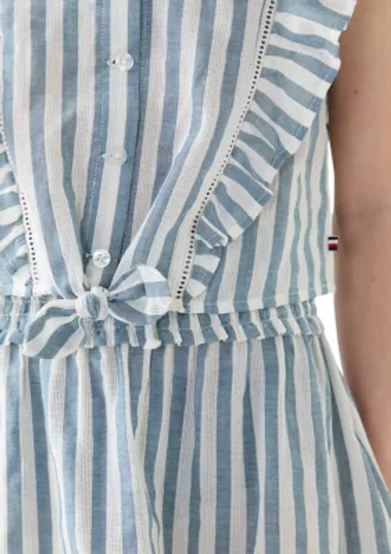 Girls 7-16 Yarn Dyed Short Sleeve Top