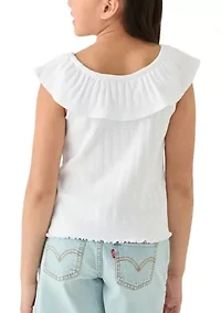 Girls 7-16 Pointelle Ruffle Top