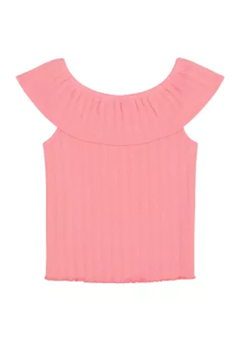 Girls 7-16 Sleeveless Ruffle Top