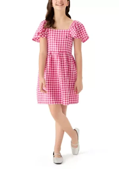 Girls 7-16 Gingham Shirtdress