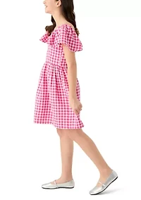 Girls 7-16 Gingham Shirtdress