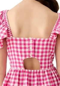 Girls 7-16 Gingham Shirtdress