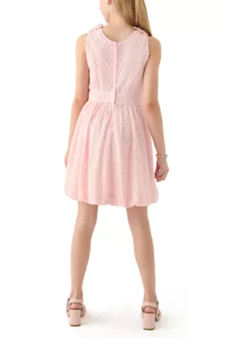 Girls 7-16 Sleeveless Lace Bubble Dress
