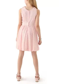 Girls 7-16 Sleeveless Lace Bubble Dress