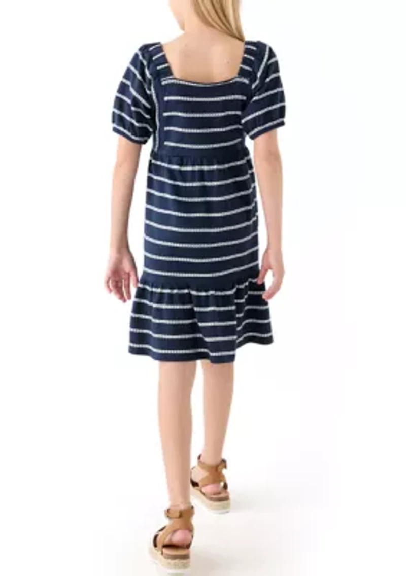Girls 7-16 Rope Stripe Tiered Dress
