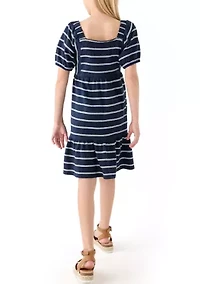 Girls 7-16 Rope Stripe Tiered Dress