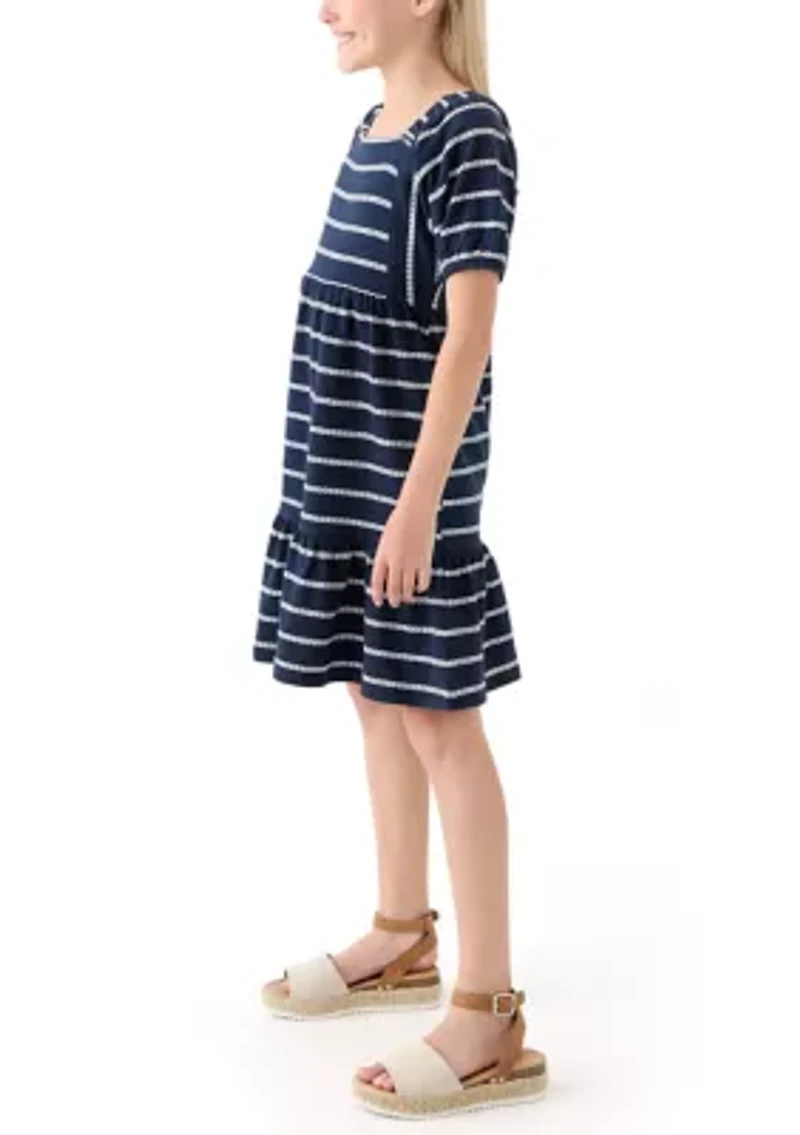 Girls 7-16 Rope Stripe Tiered Dress