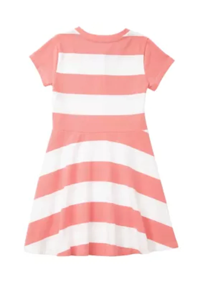 Girls 7-16 Rugby Stripe Short Sleeve Dress