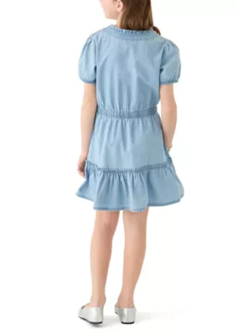 Girls 7-16 Puff Sleeve Dress