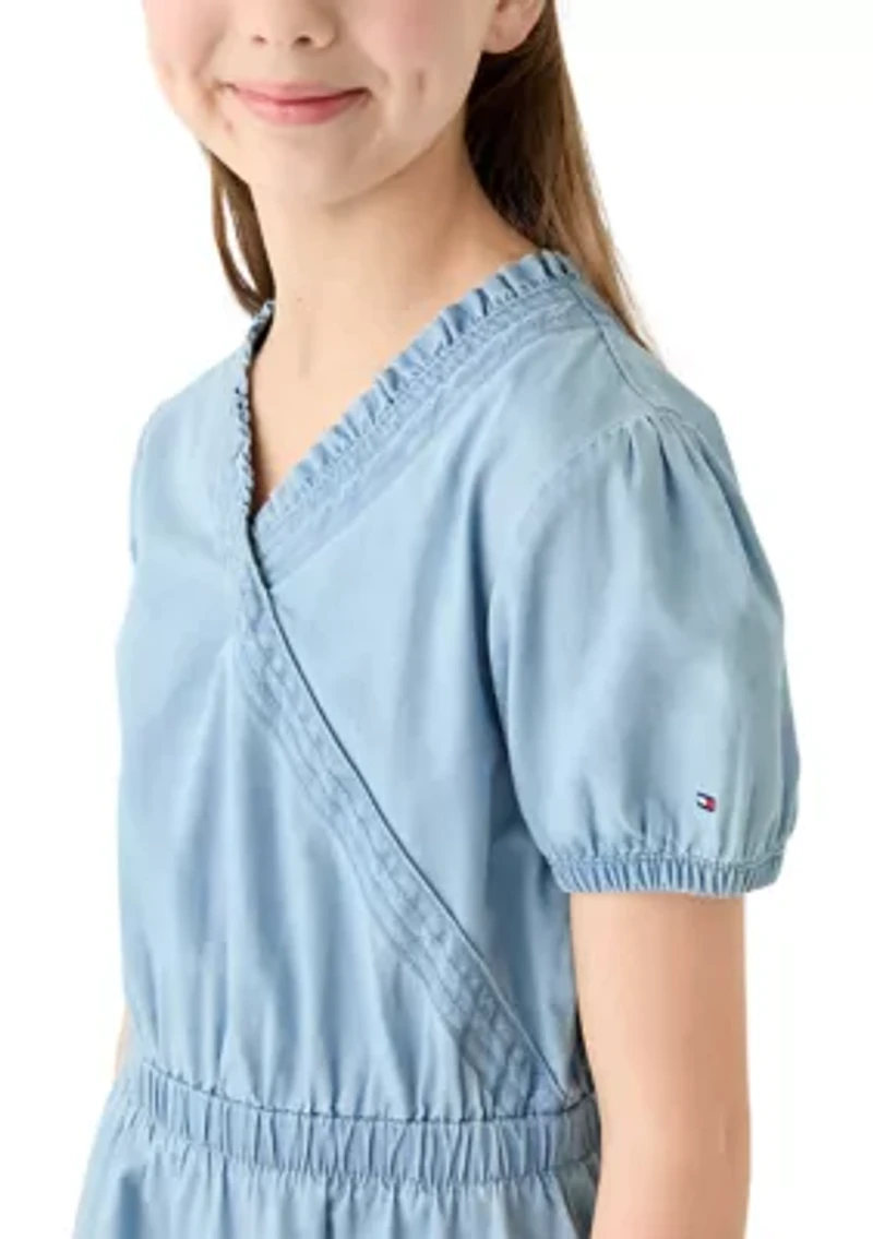 Girls 7-16 Puff Sleeve Dress