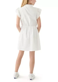 Girls 7-16 Dobby Short Sleeve Shirtdress