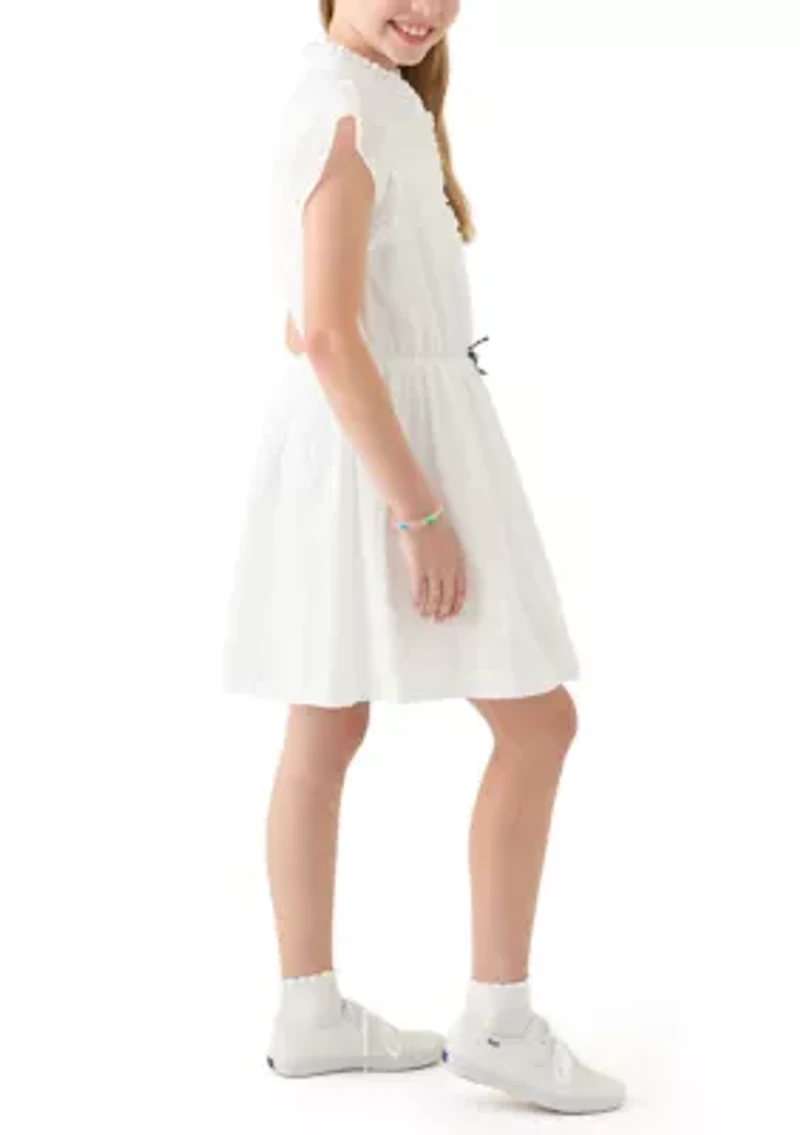 Girls 7-16 Dobby Short Sleeve Shirtdress