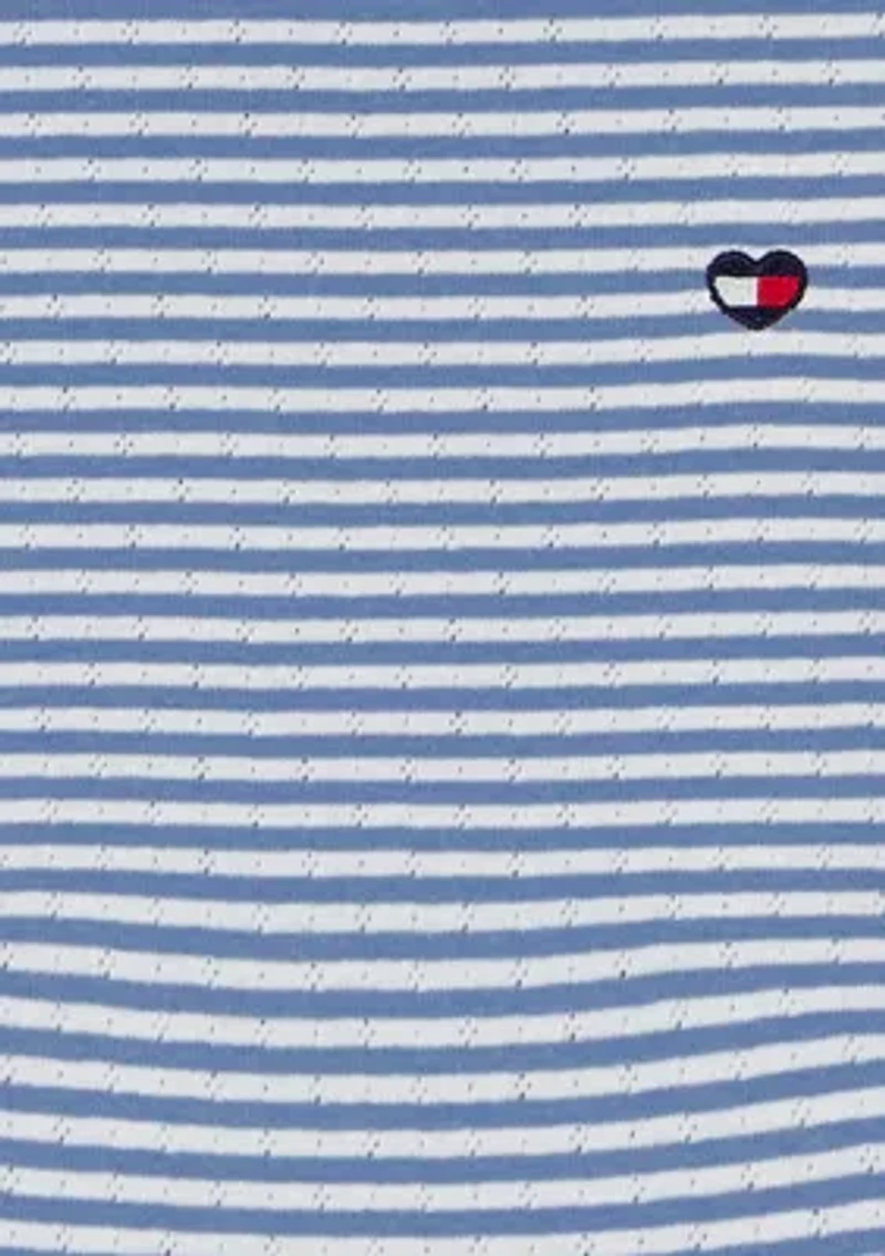 Girls 7-16 Striped Pointelle Top