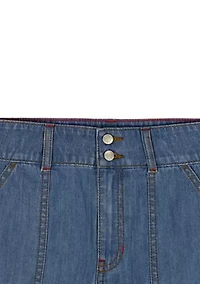 Girls 7-16 Denim Patch Pocket Shorts