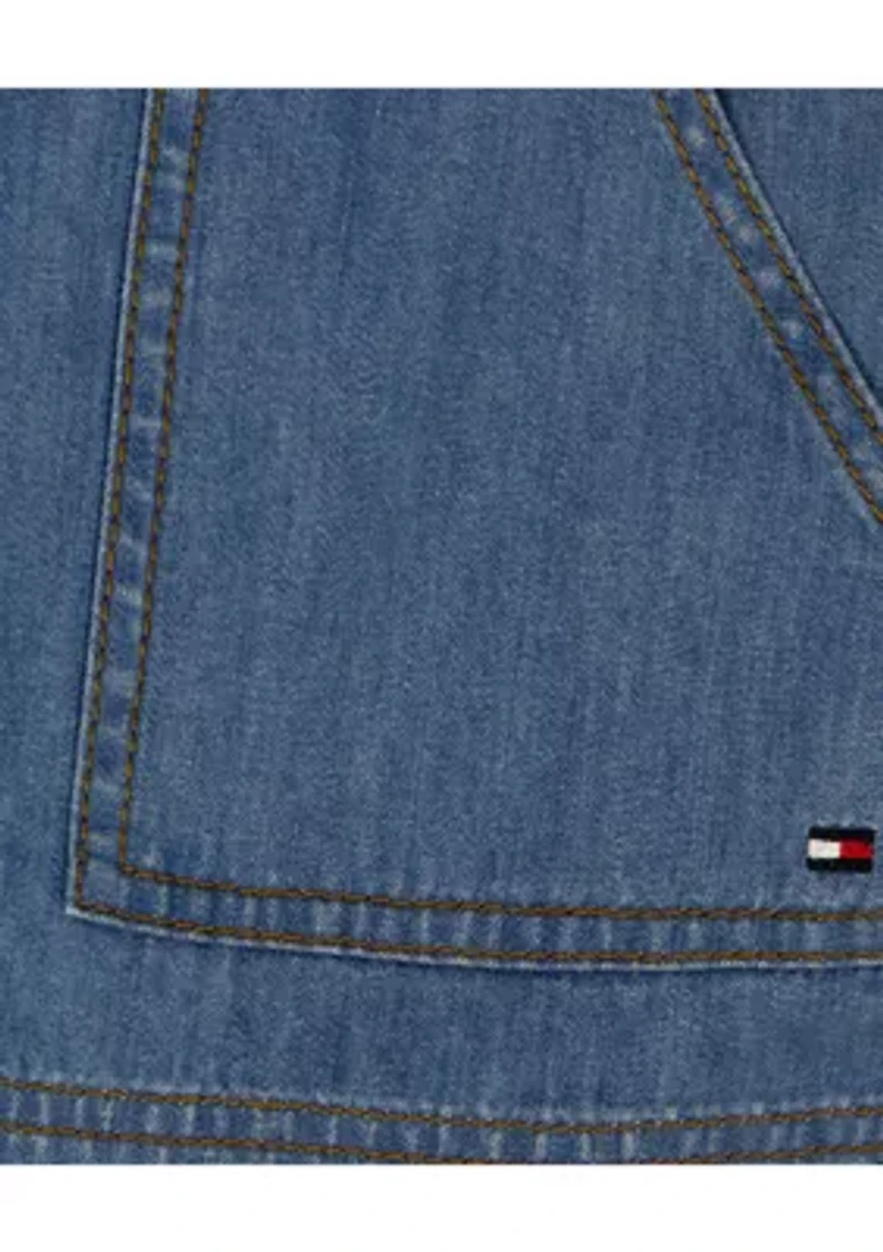 Girls 7-16 Denim Patch Pocket Shorts