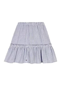 Girls 7-16 Striped Tiered Skirt