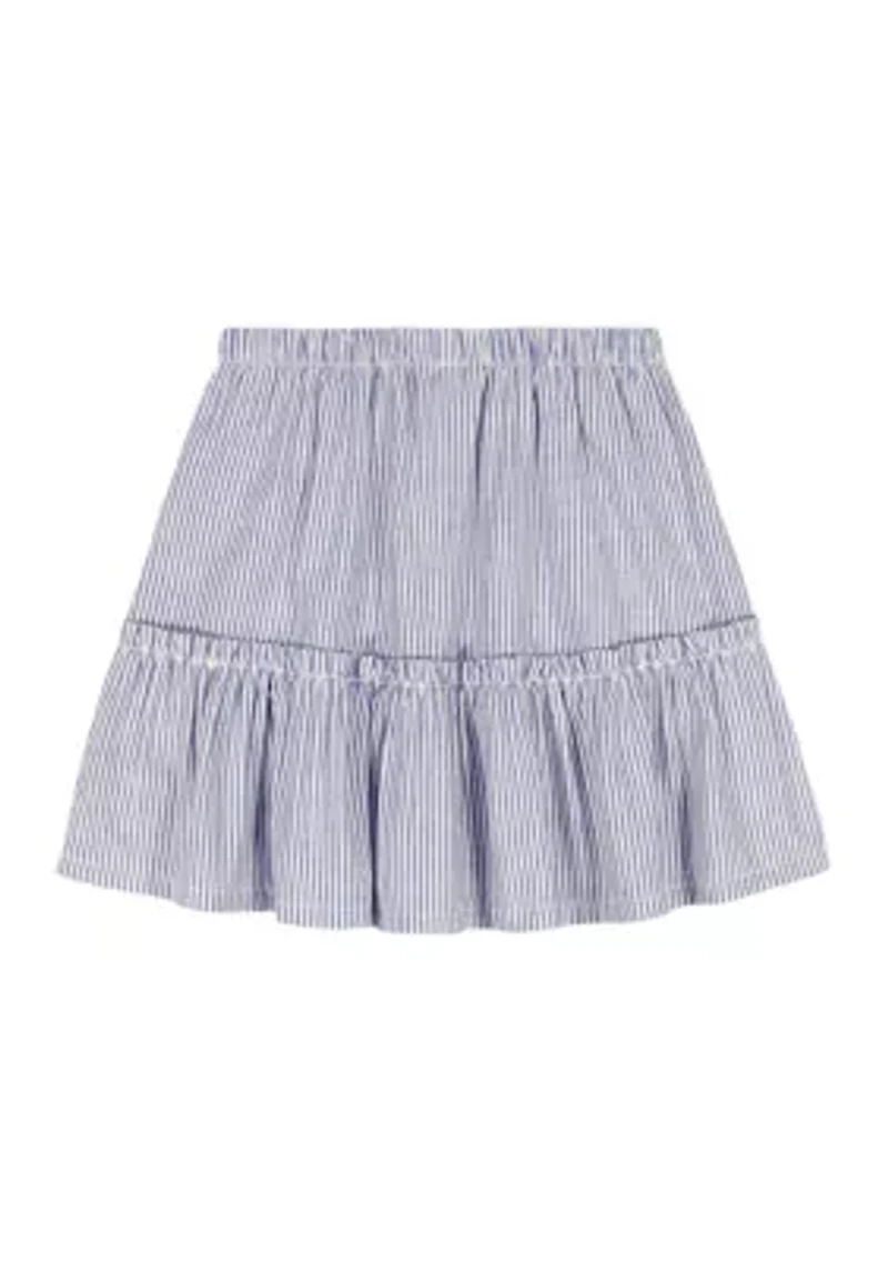 Girls 7-16 Striped Tiered Skirt