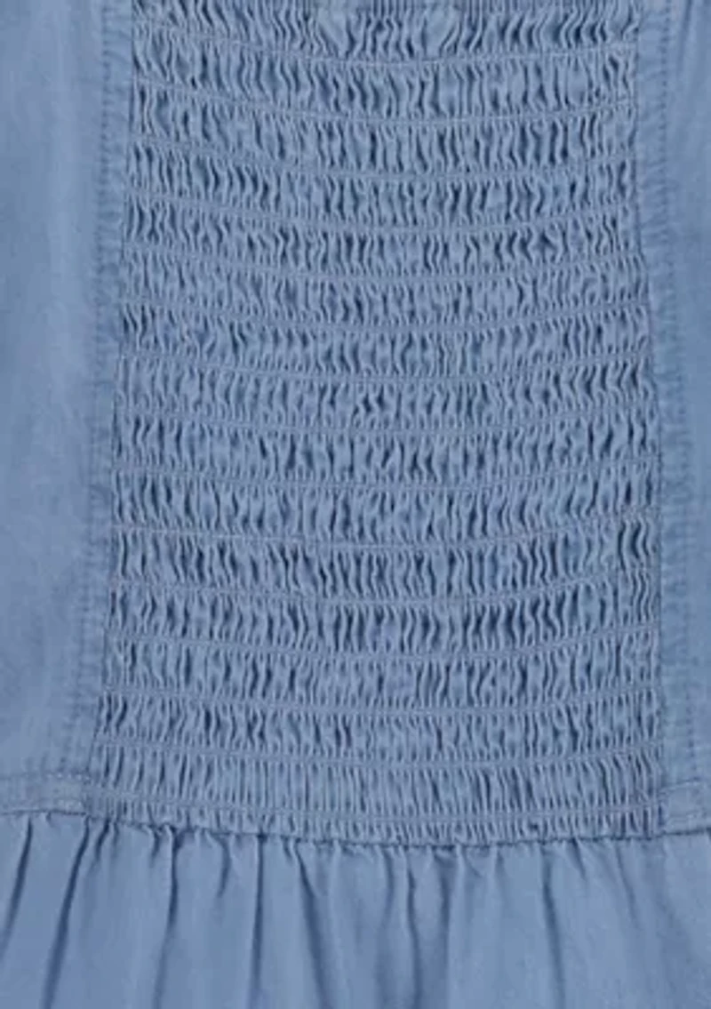 Denim Bubble Sleeve Dress