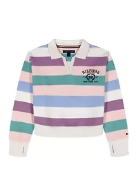 Girls 7-16 Multi Stripe Rugby Sweatshirt