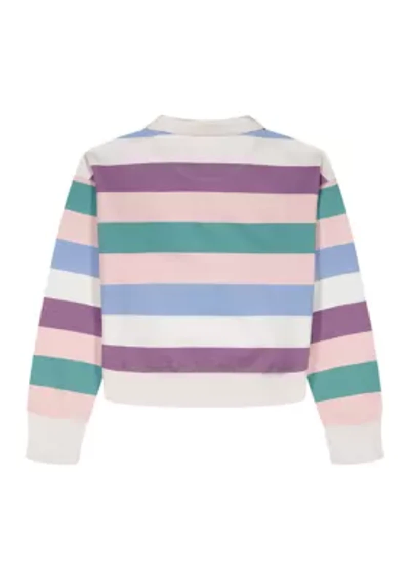 Girls 7-16 Multi Stripe Rugby Sweatshirt