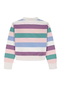 Girls 7-16 Multi Stripe Rugby Sweatshirt