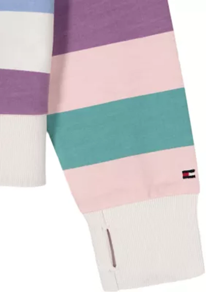 Girls 7-16 Multi Stripe Rugby Sweatshirt
