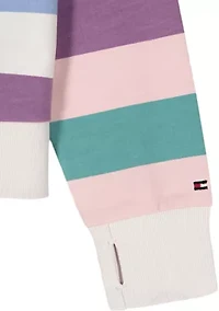 Girls 7-16 Multi Stripe Rugby Sweatshirt