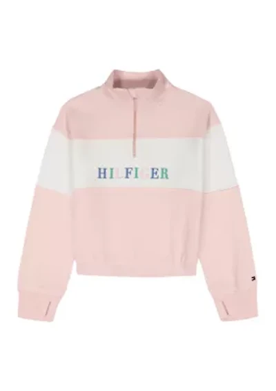 Girls 7-16 1/4 Zip French Terry Top