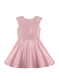 Girls 7-16 Pink and Silver Lurex Woven Dress