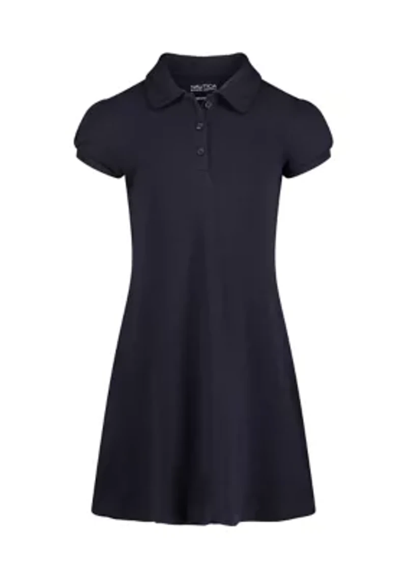 Girls 7-16 Puff Sleeve Collared Dress