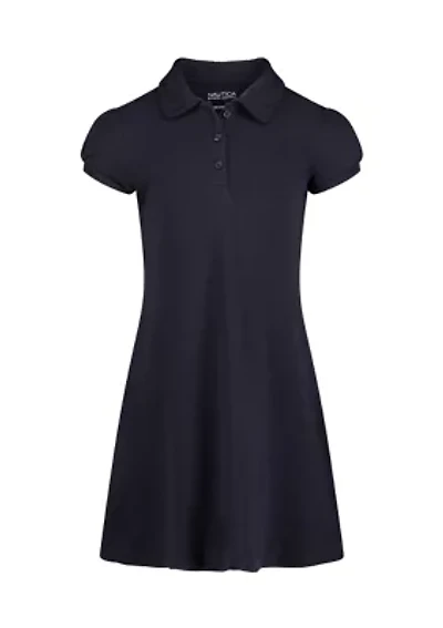Girls 7-16 Puff Sleeve Collared Dress