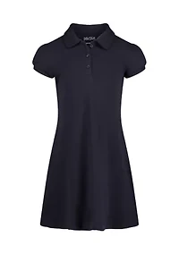 Girls 7-16 Puff Sleeve Collared Dress