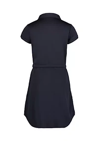 Girls 7-16 Puff Sleeve Collared Dress