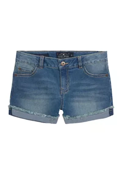 Girls 7-16 Cuffed Denim Shorts