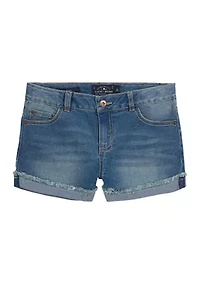 Girls 7-16 Cuffed Denim Shorts