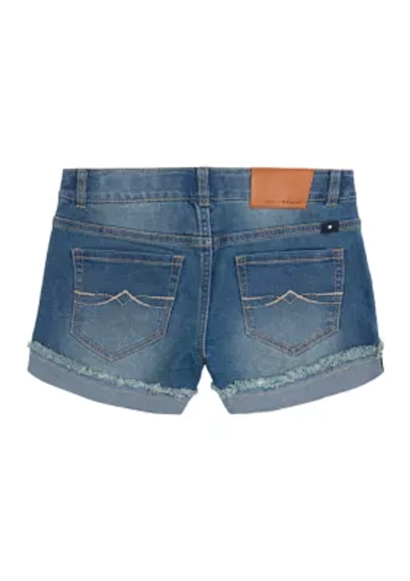Girls 7-16 Cuffed Denim Shorts