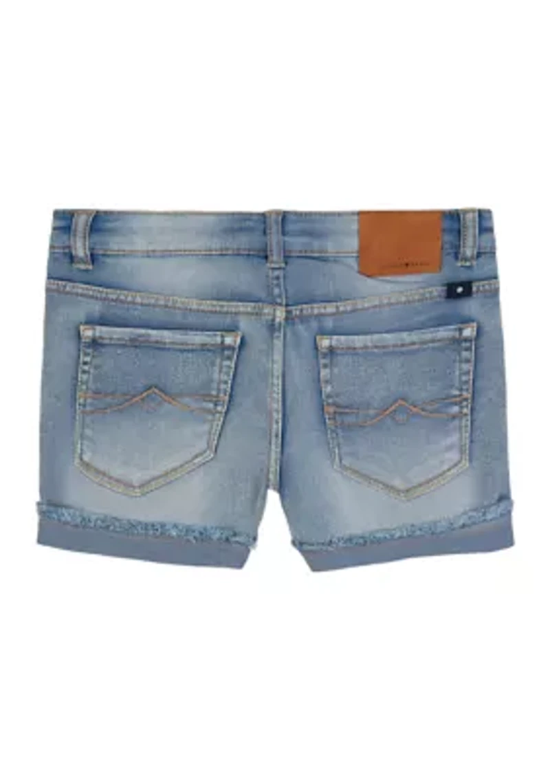 Girls 7-16 Distressed Cuffed Denim Shorts
