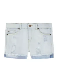 Girls 7-16 Distressed Cuffed Denim Shorts