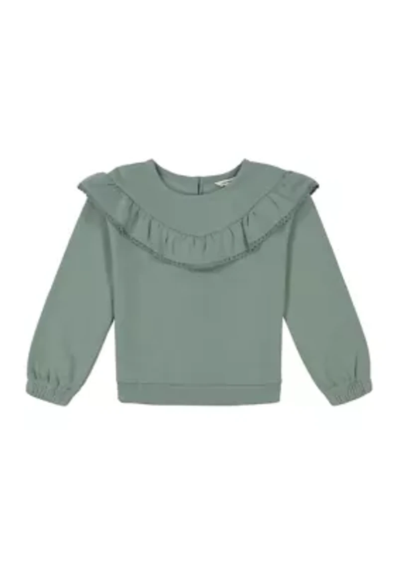 Girls 7-16 Ruffle Fleece Top